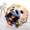 Panda, Flowers Theme 8 Bone Hand Automatic Folding Umbrella, Compact and Portable Design, A Perfect Gift for Birthday, Christmas or Business