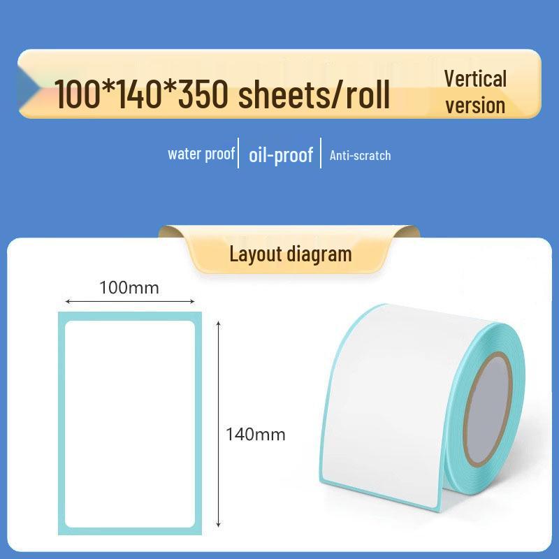 Double Row Thermal Paper Self-Adhesive Labels for QR Code & Barcode Printing, Water/Oil/Heat-Resistant, Free Shipping