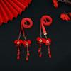 Bell Satin Red Long Headband Tassel Chinese Long Hairband Cute Girls Ribbon Head Rope  Festival