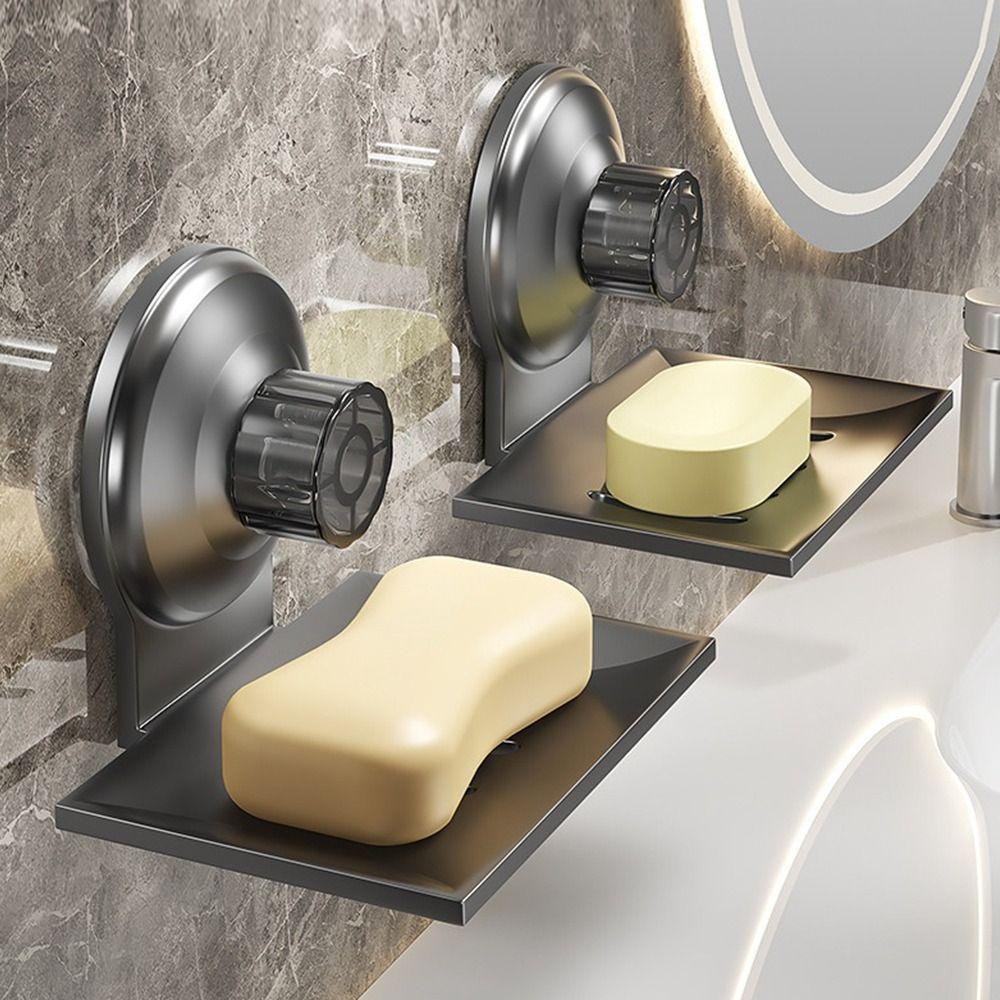 Wall Mounted Soap Box Suction Cup Soap Container Tray Soap Dish  Bathroom Kitchen Sink Organizer