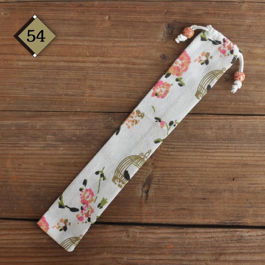 1pc Eco Friendly Canvas Drawstring Pouch Japanese Style for Chopsticks Spoon Straw Home Kitchen Travel Organizer