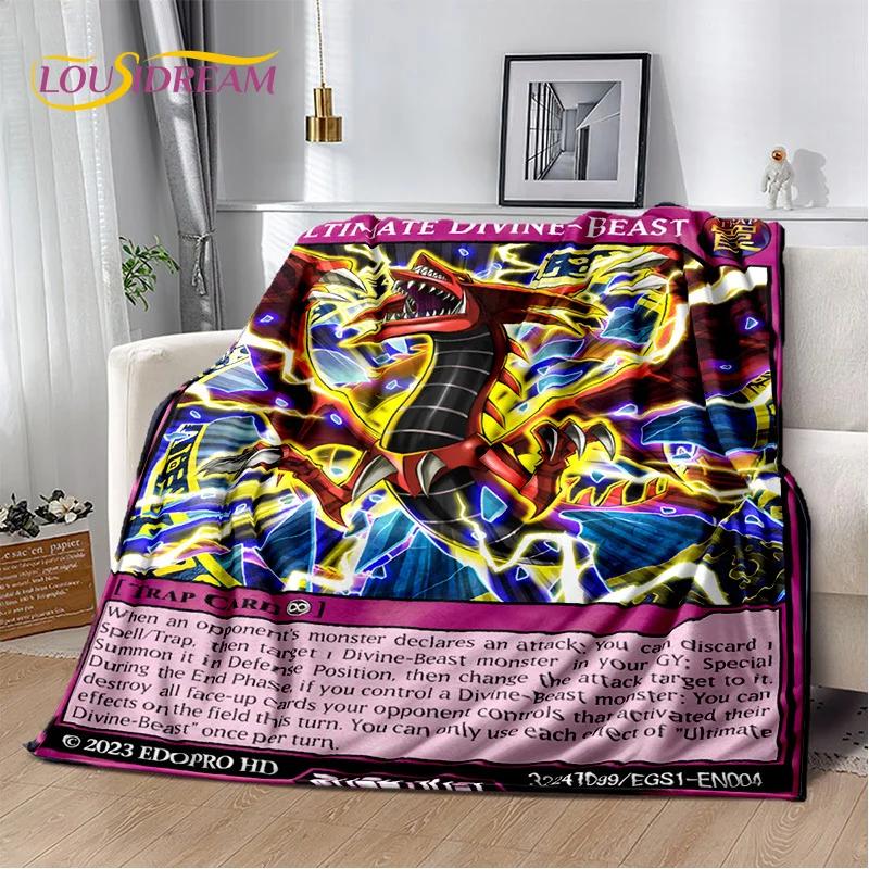 3D Monster Gold Card Cartoon Yu-Gi-Oh Anime Dack Magician Game Soft Flannel Blanket for Bed Bedroom Sofa Picnic,Outdoors Leisure
