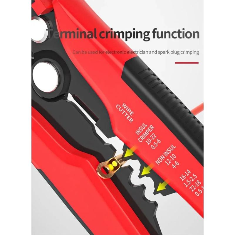 Crimper Cable Cutter Adjustable Automatic Wire Stripper Multifunctional Stripping Crimping Pliers Terminal Hand Tool