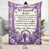 Princess 50th Birthday Celebration Blanket Soft Warm Cozy Suitable for Chair Seaside Livingroom for All Occasions Stylish Decor