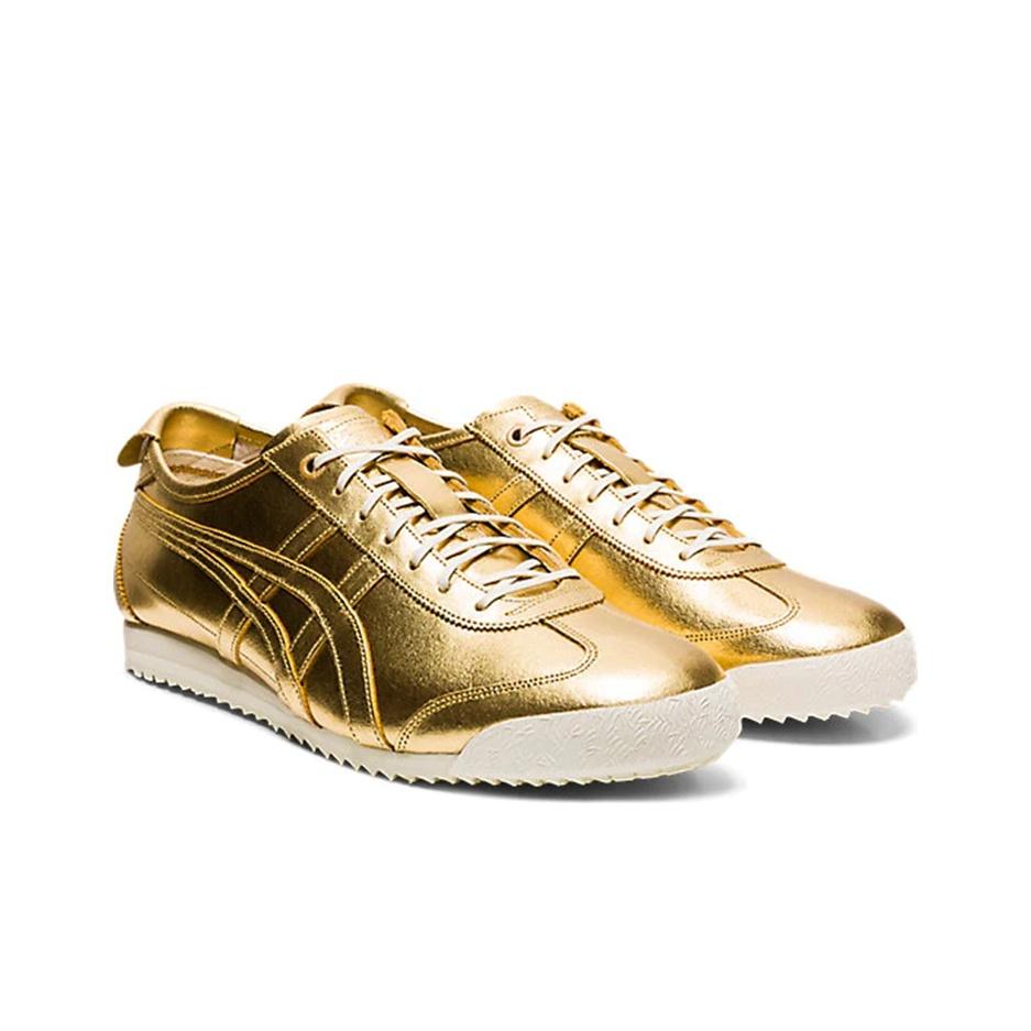 ONITSUKA TIGER Mexico 66 Sd Suede Retro Sports Slip Resistant Durable Lightweight Low Top Casual Shoes Unisex Casual Shoes Gold 1183A740-200