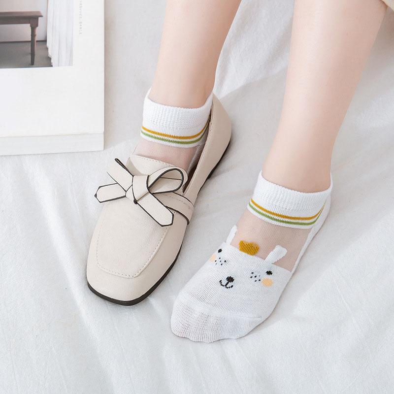 

5 Pairs Girls Socks Cartoon Animal Mmesh Breathable Children Kids Socks For Summer XL 9-12Y 19-22cm