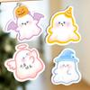 Halloween Ghost Sticky Notes Set 1/4Pcs Reusable Cute Cartoon Die Cut Memo Pad for Study Work Daily Reminder