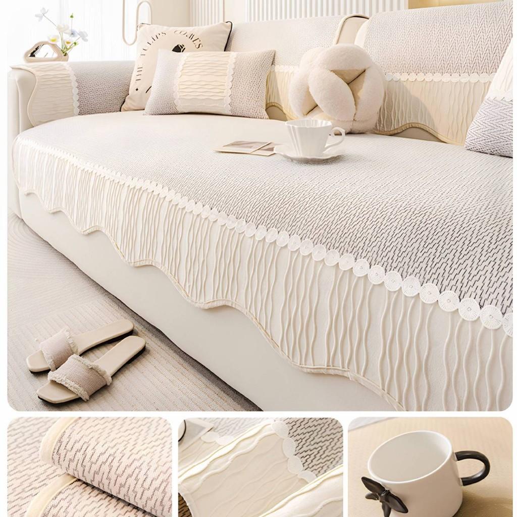 

1Pcs Irregular Chenille Simple Couch Cushion Four Season Universal Furniture Protector Non-slip Backrest Cover Home Decor 1seat 70x70cm-1pcs світло-сірого кольору