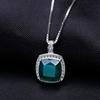 Supply Light Luxury Green Agate Pendant, High-End 925 Sterling Silver Inlaid Natural Gemstone Necklace Pendant.