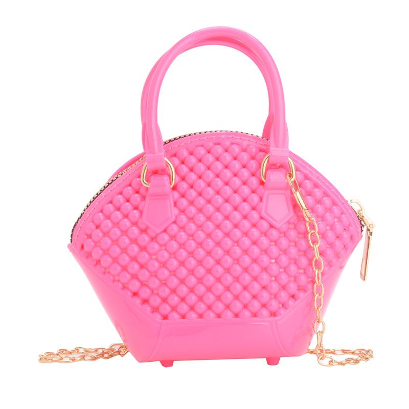 Sommer Mode Damen Crossbody Jelly Tasche mit Kette und Perlmutt Muschel Design