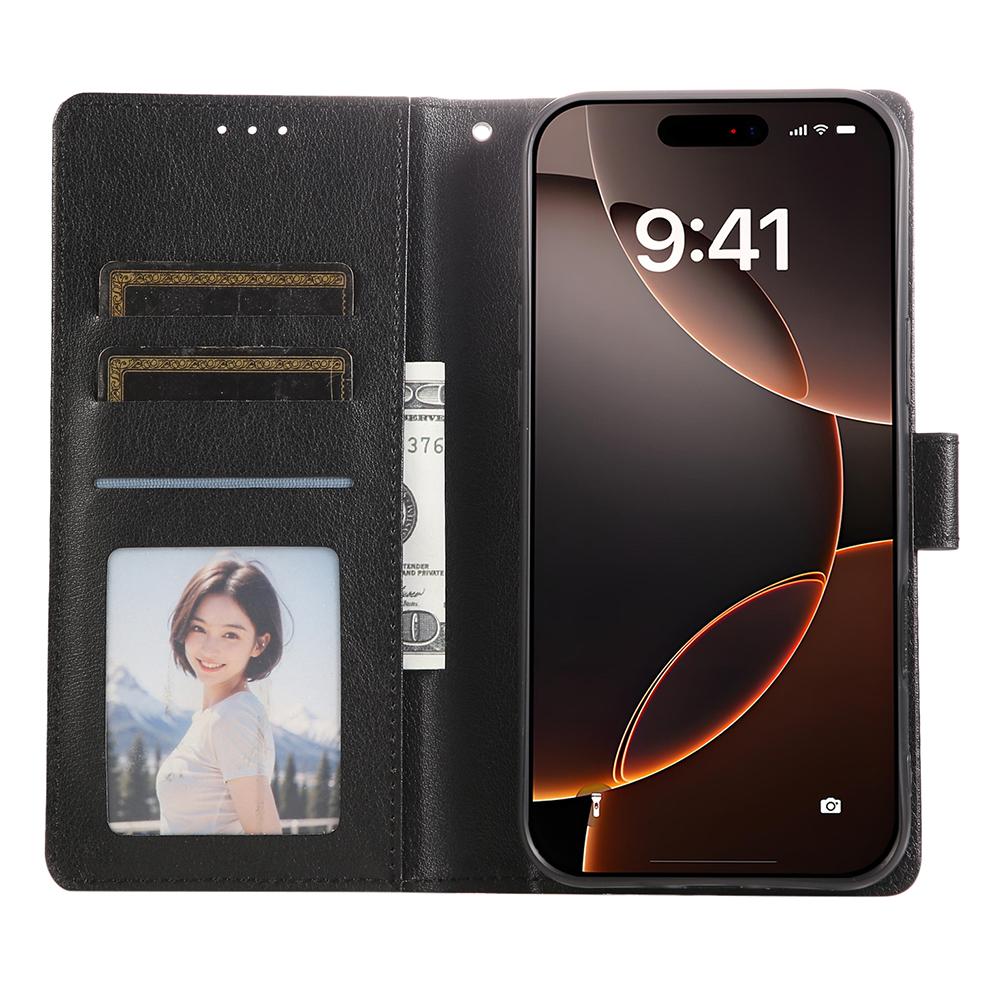 For iPhone 17 Pro Max Case Wallet Stand View PU Leather Phone Cover with Wrist Strap