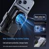 CoolTech Car Phone Holder: Wireless Charging, Quick Cooling, Temperature Display & 7-Color LED Lights.