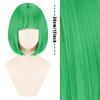 Green Short Straight Wig, Bob Hairstyle Wig Cap, Wig Additions, Suitable for Christmas, Halloween Parties, Gatherings, Dates, And Role-Playing