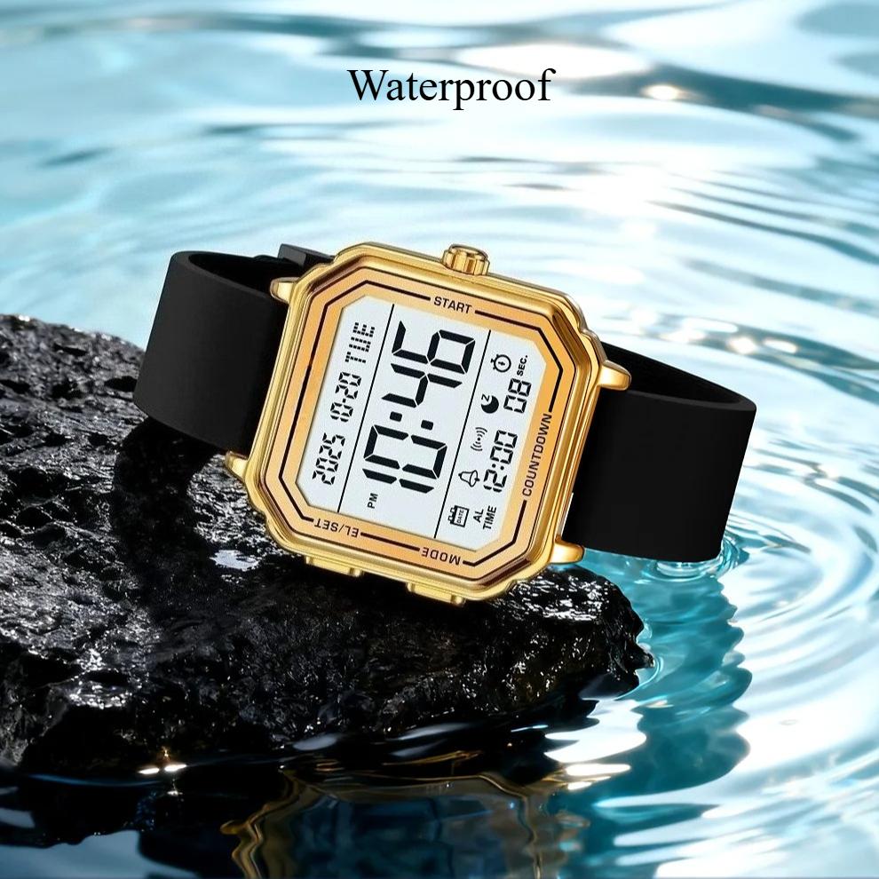 Sport EL Light Casual Watch Chronograph Countdown Stopwatch Digital Wristwatch Mens Clock