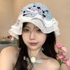 Summer Spring Crochet Bucket Hat Woman Commutes Camping Taking Photo Fisherman Hat with Pleated Trim for Girlfriend