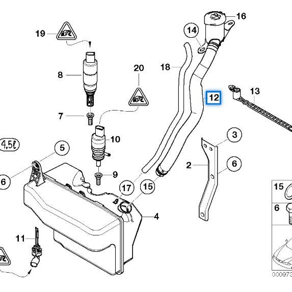 BMW Seria 7 E65/E66 Rura wlotu wody - Część 61667009125