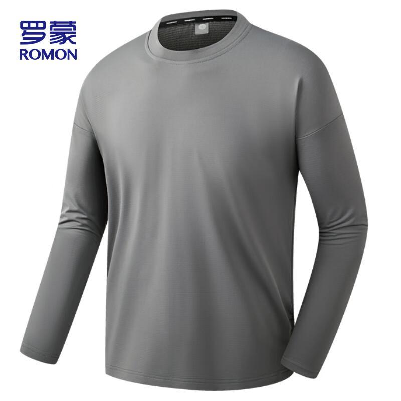 

Romon Men s Long-Sleeve Round Neck T-Shirt XL