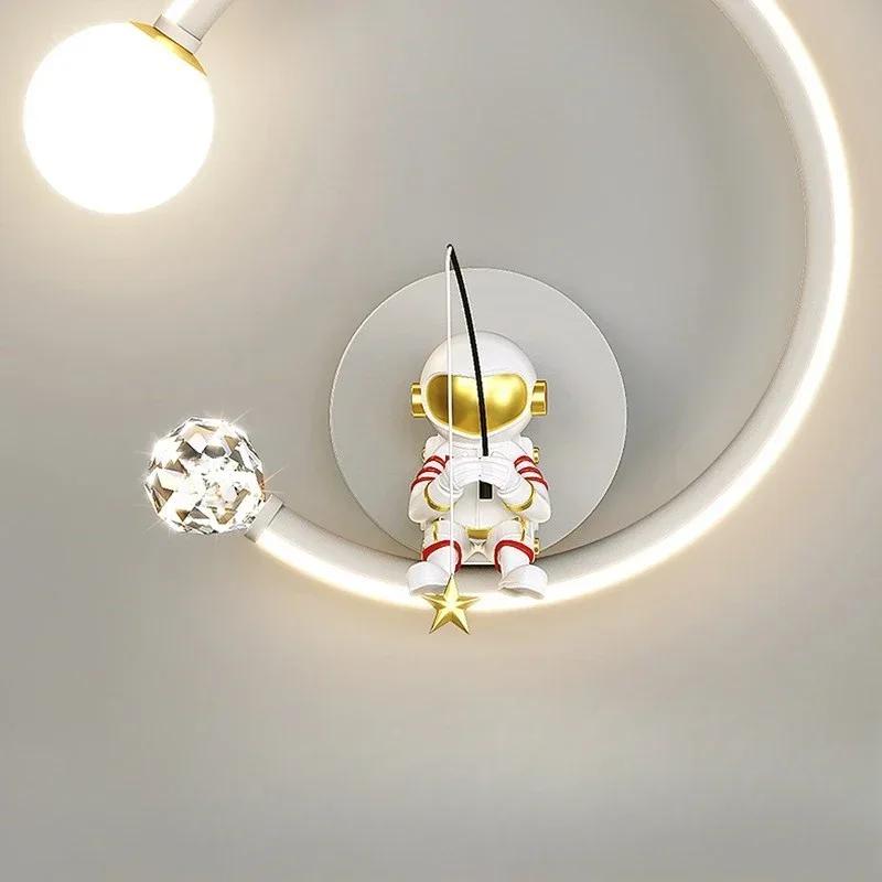 Cartoon-Hintergrund-Wand-LED-Leuchten Moderne minimalistische Astronaut Schlafzimmer Nachttischlampen für Zimmer Kinder Haushaltsgeräte