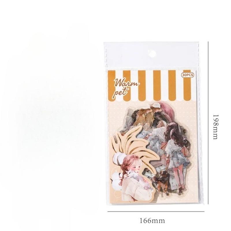 30pcs/1lot Kawaii Stationery Stickers A Tender Half Life Junk Journaling Decorative Mobile Scrapbooking for Stickers Scrapbook