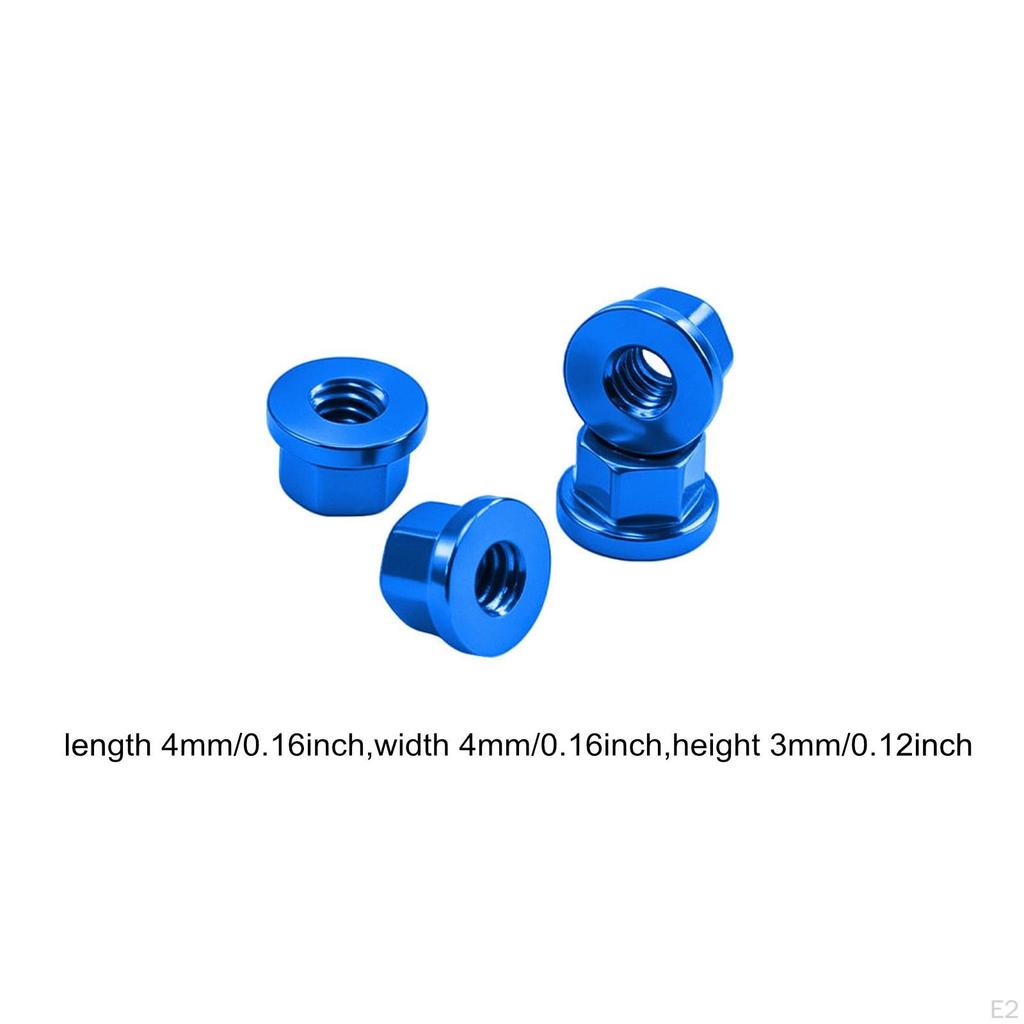 4 M2 Flange Wheel Nuts for 1/30 RC Crawler, Premium Aluminum Alloy Replacement Parts SCX30
