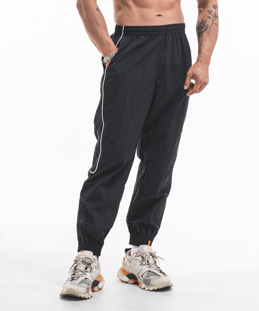 Pijikeolgameoncheu P2452 Piping Windbreaker Jogger Pants [Black]