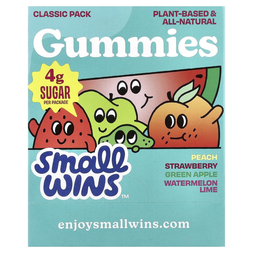 Enjoy Small Wins, Gummies, Classic Pack, Peach, Strawberry, Green Apple, Watermelon, Lime, 6 Packs, 50g (1.8oz) Each