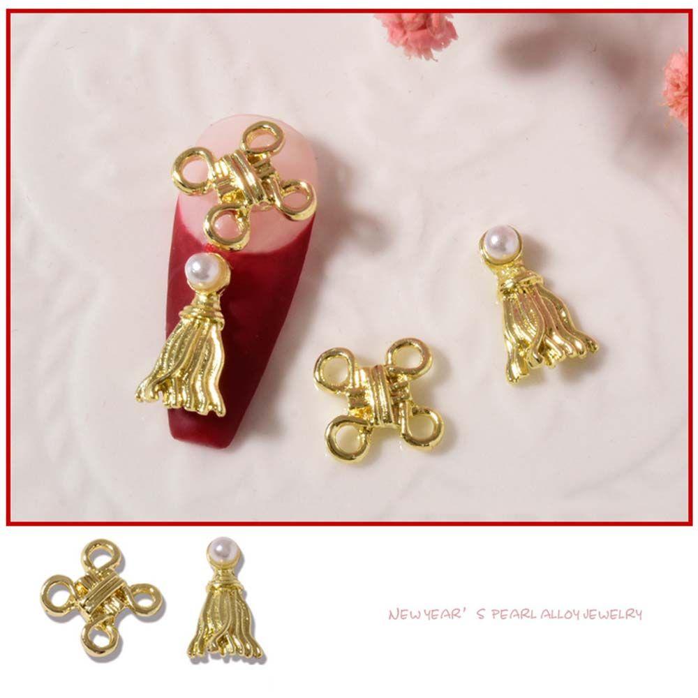 Auspicious Fortune Nail Art Zinc Zinc Alloy Jewelry DIY Nail Decoration Pearl Ornaments New Year Nail Art