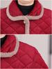 Cozy Plaid Fleece-Lined Jacket for Elderly Women - Mid-Length Winter Coat for Grandmothers