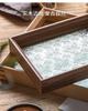 Rechteckiges Holztablett im japanischen Stil, Leichter Luxus Glas Heimdekoration Aufbewahrung Wohnzimmer Couchtisch Tablett