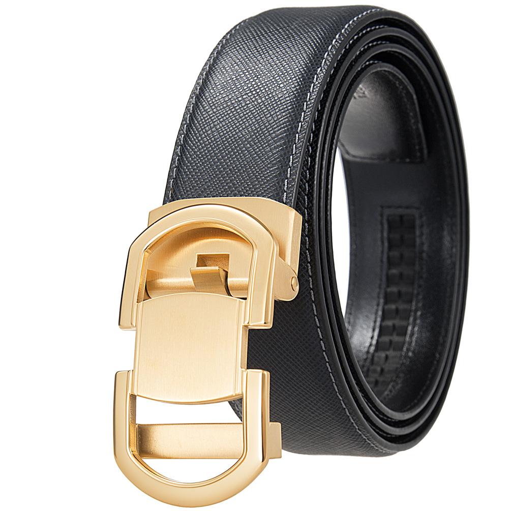 Men'S Steel Buckle Belt, Stainless Steel Buckle Belt, Automatic Buckle Belt Belt Ly36-61911-7