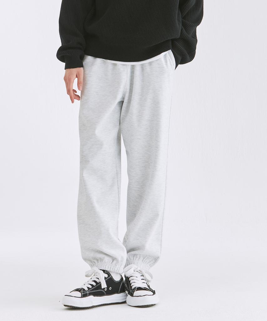 PUBLIC ICON Wide Jogger Sweatpants (White Melange)