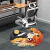 1PC Lion Flame Office Round Area Rug, Mat Suitable For Office, Under Office Chairs Bedroom Living Room Home Decor, Room Deco