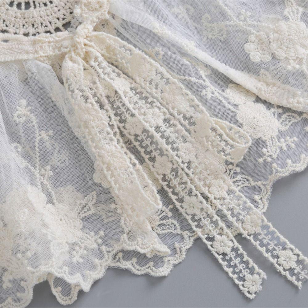 Cape Blouse False Collars Floral Small Shawl Retro Embroidered Lace Fake Collar Clothes Decoration