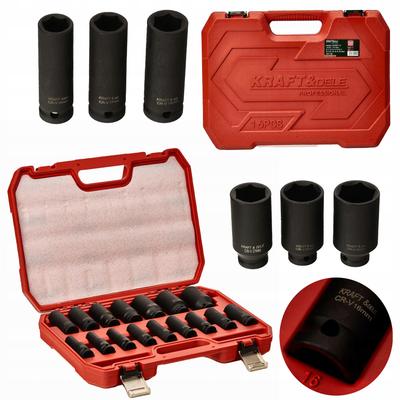 Impact Sockets 1/2" Inch 16 Pieces 10-32 Cr-V Kraft&Dele Case