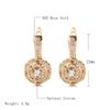 New  Rose Gold Color Flower Drop Earrings For Women Micro Inlay Natural Zircon Accessories Vintage Fine Daily Jewelry