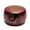 In Stock Solid Wood Round Yarn Storage Bowl with Character Carving