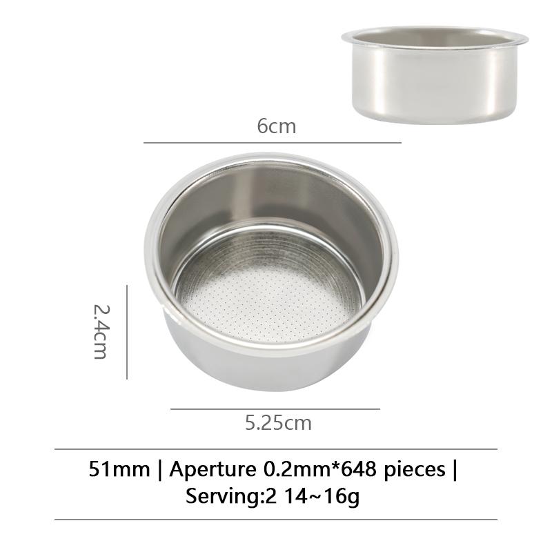 Coffee Filter Basket 51mm 54mm 58MM Stainless Steel Replacement For Bottomless Portafilter Powder Bowl Barista Espresso Tools