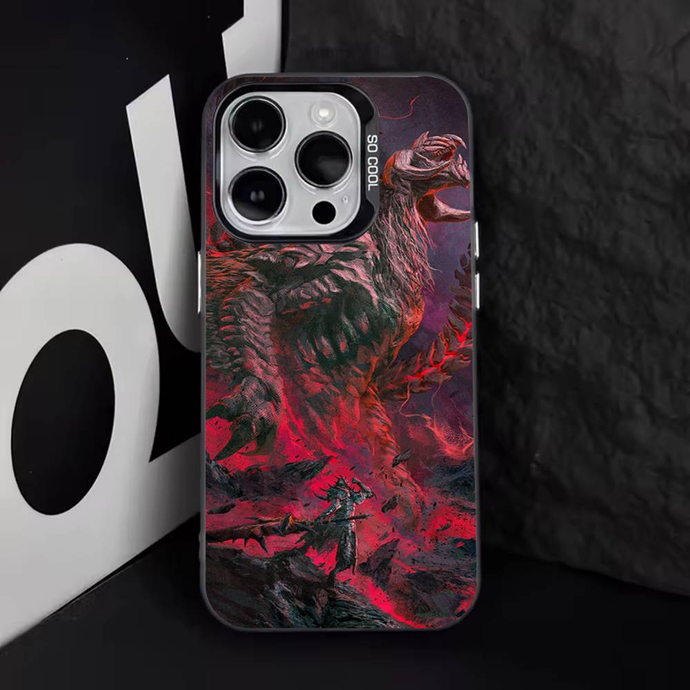 

Cool M-Monster H-Hunter Phone Case For iPhone 11,12,13,14,15,16,17,Pro,Max,Plus,E,Air,Mini IMD Matte Black iPhone12