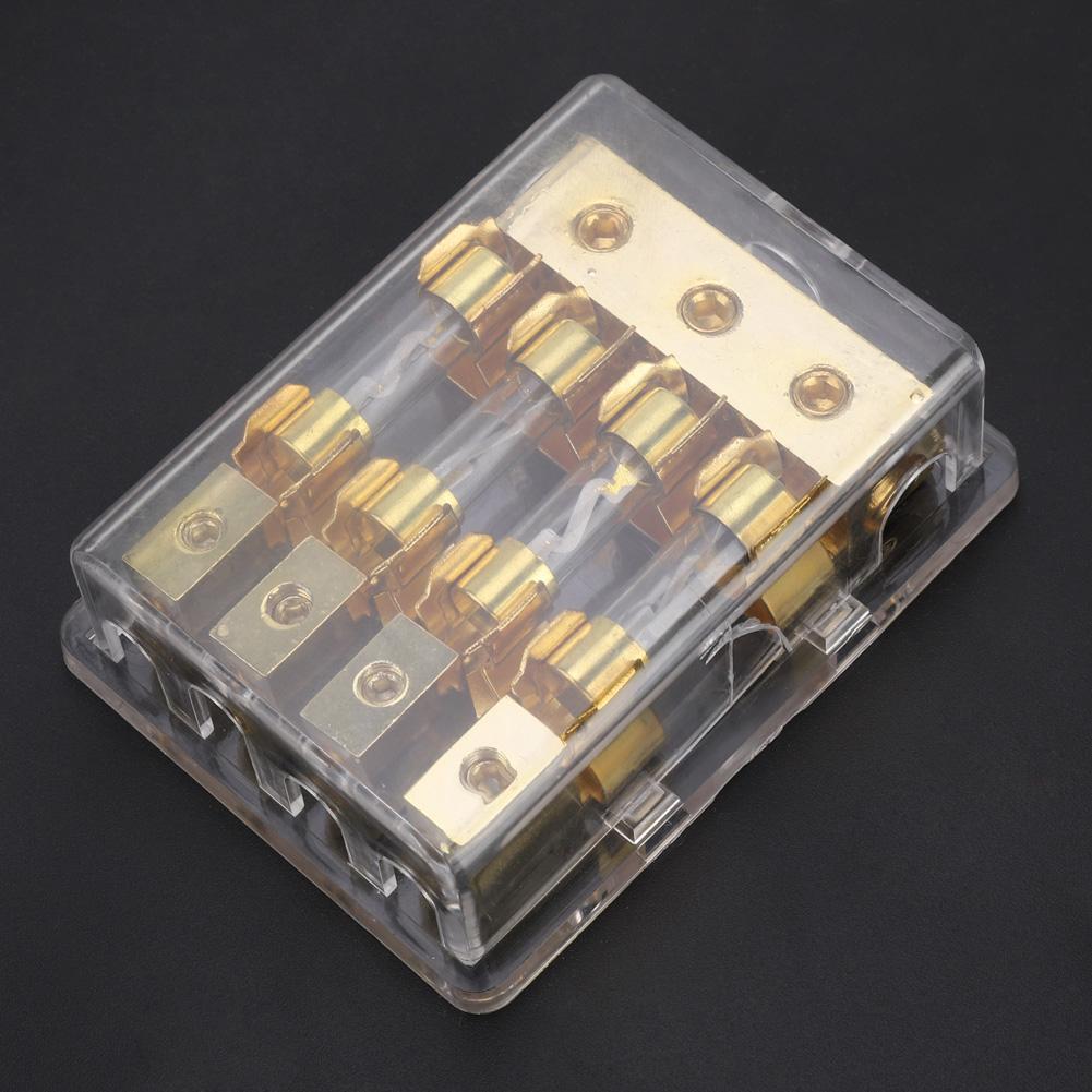 12V 60A Car Auto Stereo Audio Circuit Blade Fuse Holder Box Block 1 In 4 Ways Out