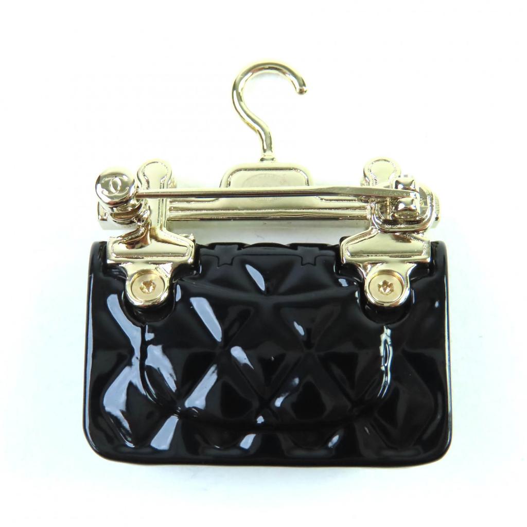 CHANEL Brooch COCO Mark F Pearl Bag Design black Women B23C AB9849 Used