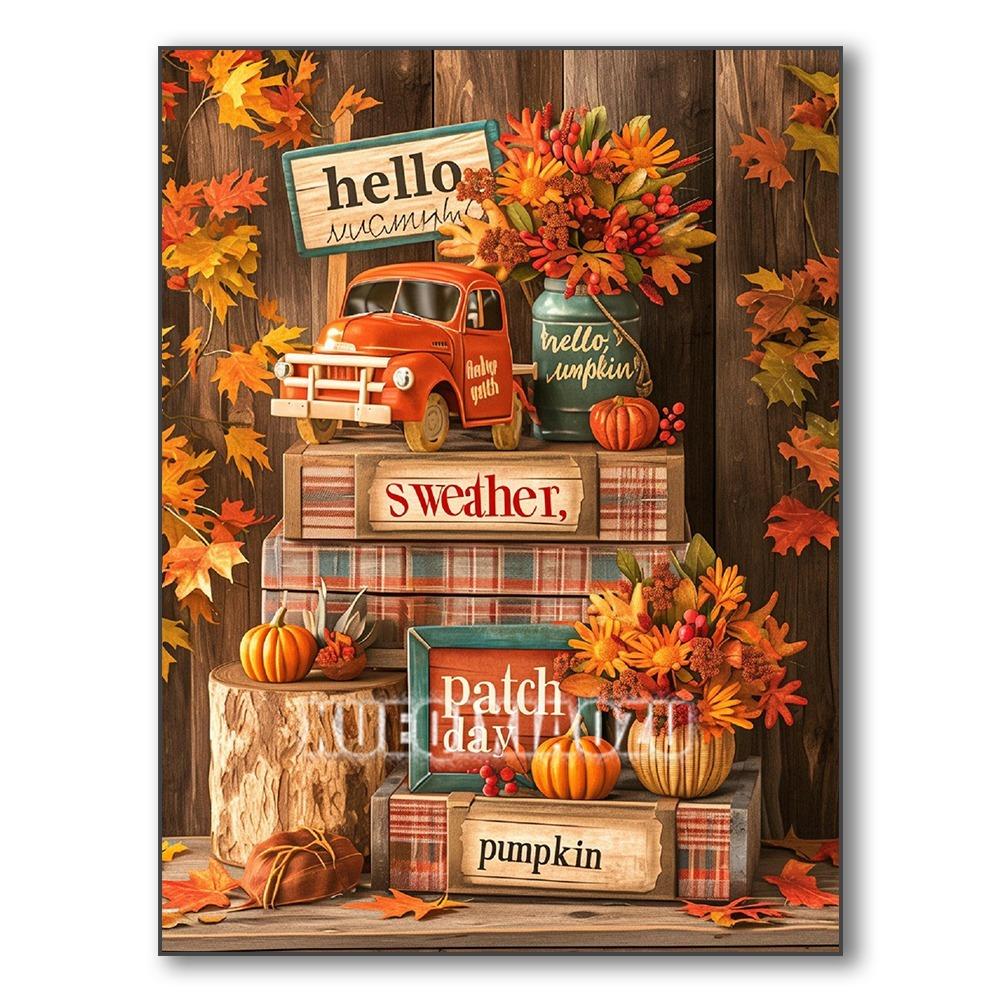 Set Pictură Diamant 5D Dovleac Peisaj de Toamnă Broderie Diamant Mozaic Artă Diamant Complet Imagine DIY Decor de Halloween Cadou