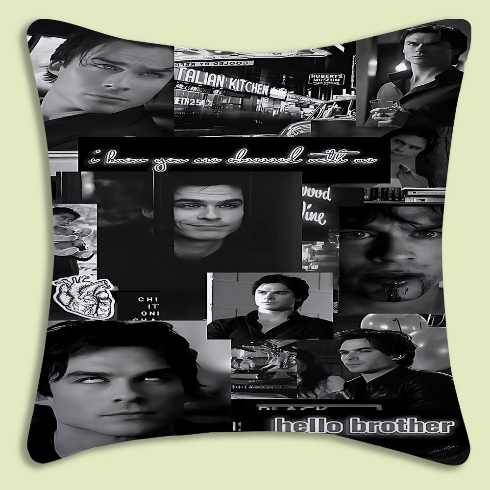 1pc Damon Salvatore Pillow Set Vampire Diaries Pillowcase Sofa Decoration Home Double Sided Printed Cute Cushion Cover