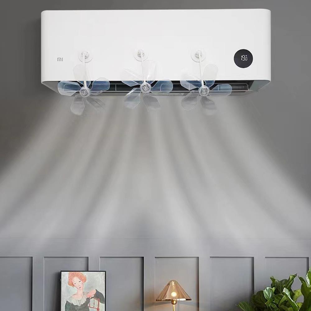 3Pcs Wall Mounted Conditioning Guide Fan Plastic Windmill Suction Cup Air Conditioning Ventilator Adjustable Anti-Direct Blow