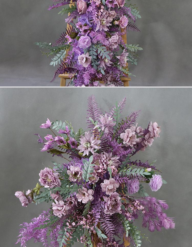 Purple Wedding Floral Scene: Aisle, Backdrop & Welcome Area Arrangement Set