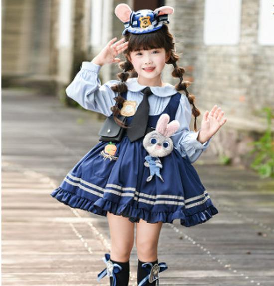 Autumn 2025 Girls' Rabbit Police Officer Lolita Princess Dress - Zhu Di Birthday Edition