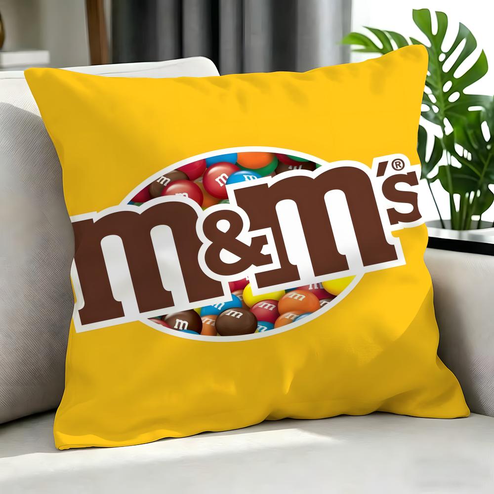 Food M&M'S Cushion Cover Cushion Cover Set 4Pcs 50X50 45X45 40X40 Pillowcase Decorative Sofa Home Decor
