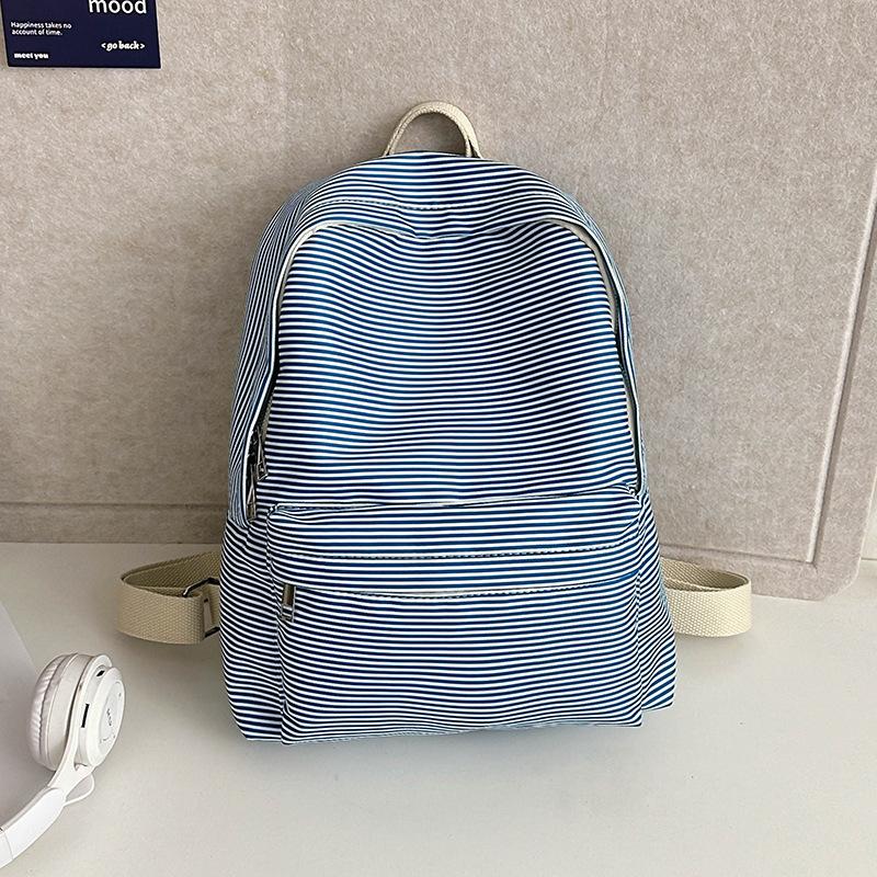 

Японский и корейский стиль большой емкости ниша полосатый рюкзак сумка женский универсальный досуг девушки дорожный школьный ранец Tide синий