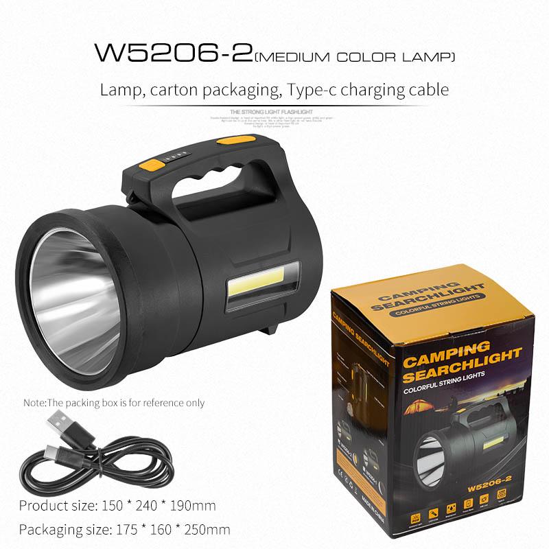 Searchlight Waterproof Outdoor With Colorful Strip Led Light High-Power Long-Range Multi-Function Portable Lamp with USB