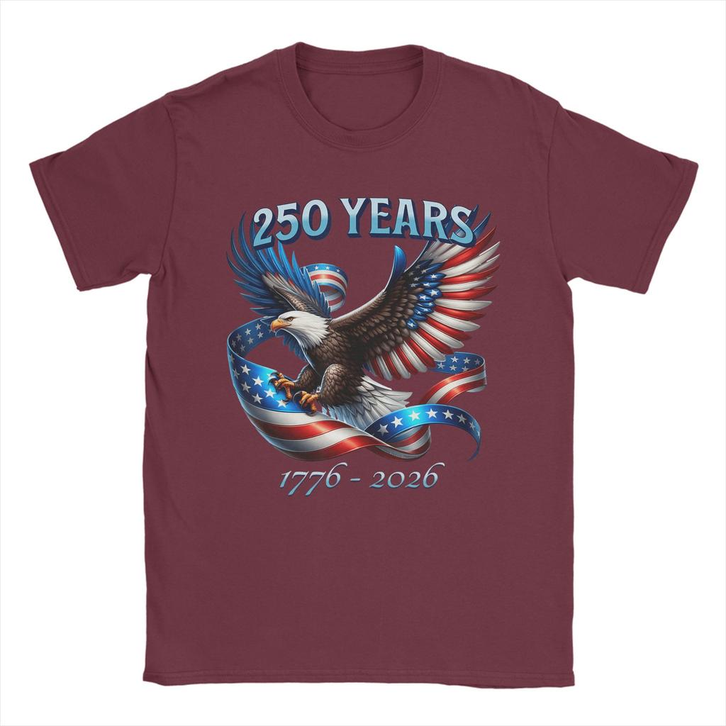 Streetwear TShirt Summer Patriotic Eagle and Flag 250 Years 17762026 Hip Hop T Shirts Aesthetic Cheap Print Short Sleeve Tops