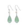 Boucles d'oreilles Magnolia Jade Hetian Tempérament Court Élégantes Crochet d'oreille Féminin Style Classique Cour Jaspe Fleur Perle